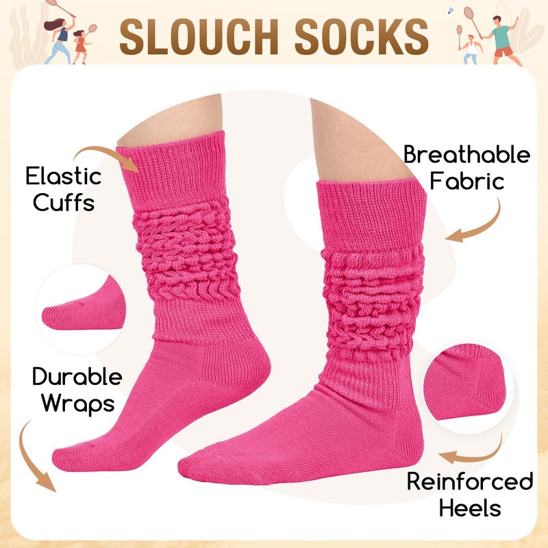 Zmart Women Slouch Socks - Cozy Scrunch Socks, 80s Style in White, Black, Orange & Cream - Image 2